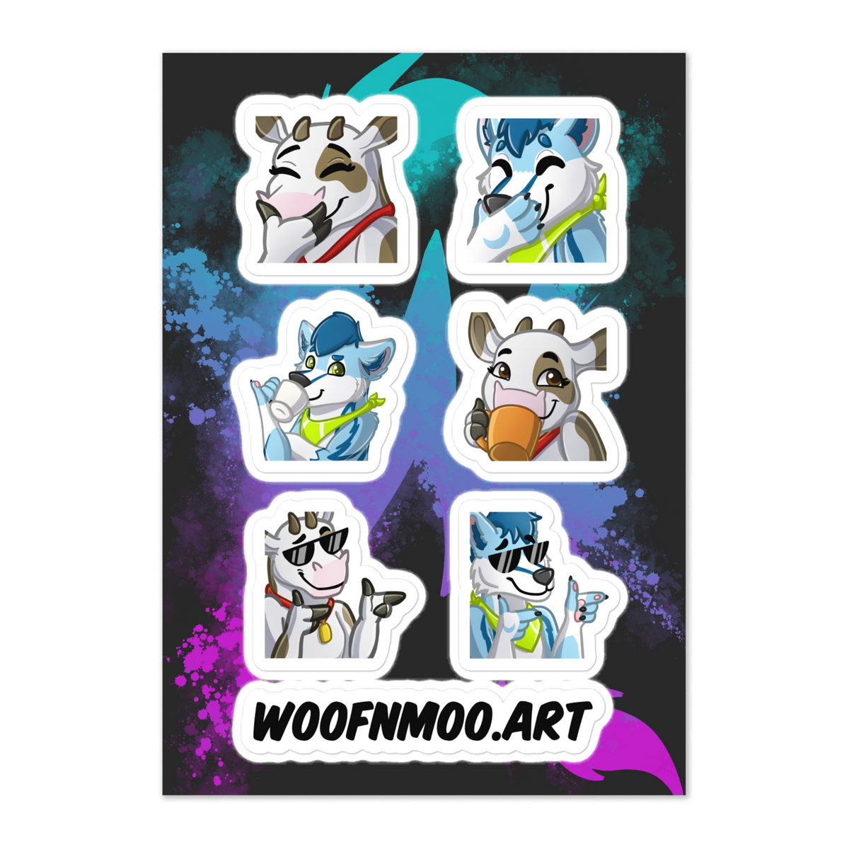 Smug AF Sticker sheet – Puppy And Cow